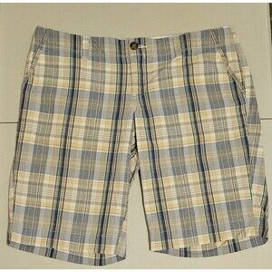 Old Navy Plaid Bermuda Shorts Blue And Yellow Size 10